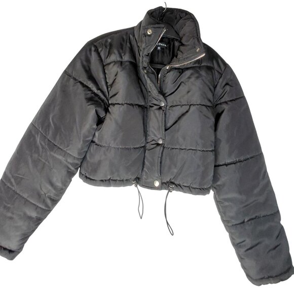 EillyBazar Black Cropped Puffer Jacket XS - Picture 1 of 7